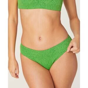 NWOT Andie Swim Women's The Bikini Bottom Zebra Green Jacquard Holly 1853